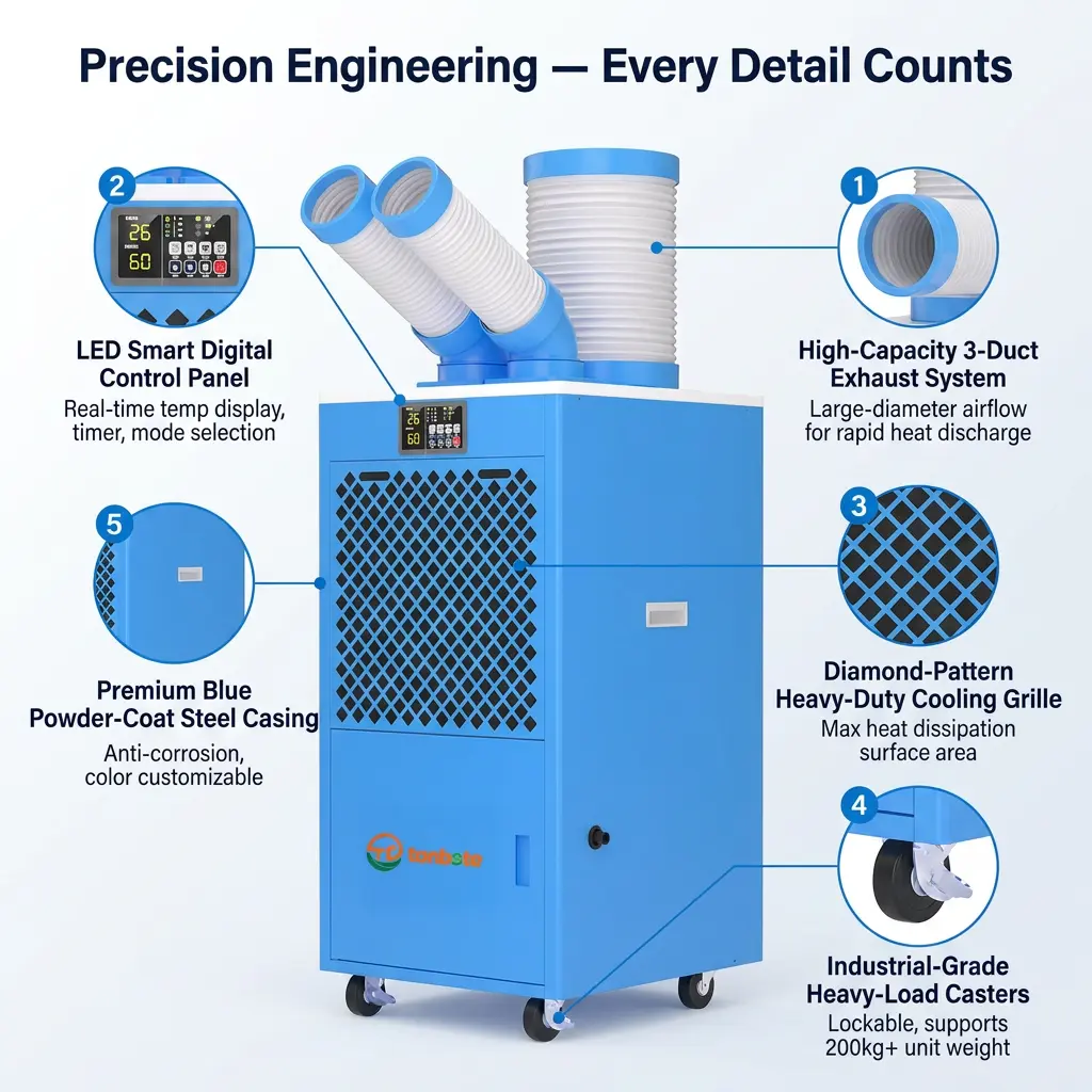 OEM/ODM Industrial Portable AC Unit Caster Wheel Biltegia Zerbitzari Gela Larrialdi Aldi baterako Hozte Makina OEM/ODM Industrial Portable AC Unit Caster Wheel Biltegia Zerbitzari Gela Larrialdi Aldi baterako Hozte Makina