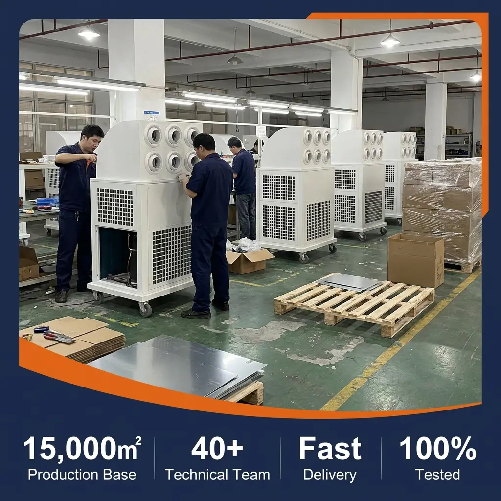 Handizkako 380V pertsonalizatutako aire girotu industrial mugikorra bakarrean Eraikuntza Guneko Tailerreko Biltegirako