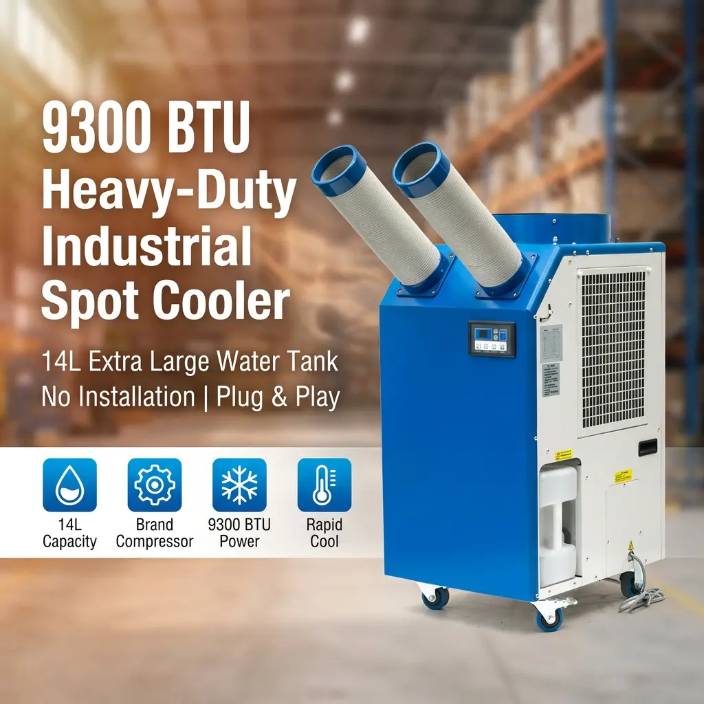 OEM 14L Depositu Handia 2700W Potentzia 9300BTU Konpresore birakaria Leku eramangarria Hozteko aire girotu industriala lantegirako