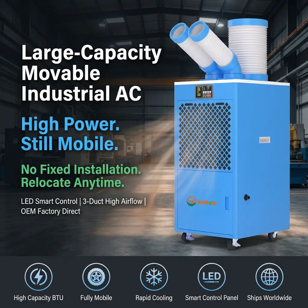 OEM/ODM Industrial Portable AC Unit Caster Wheel Biltegia Zerbitzari Gela Larrialdi Aldi baterako Hozte Makina